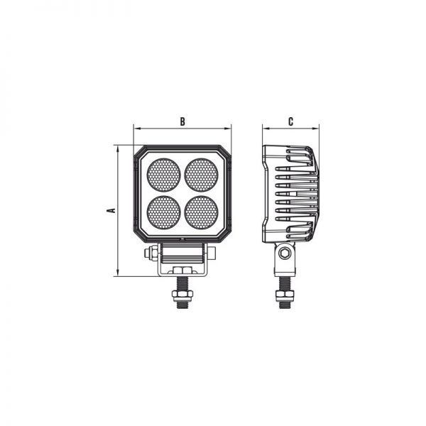 Cross section of a Roadvision work light | Featured Image for ROADVISION - RWL94 SERIES - 32W Square Worklight Page by Action Auto Electrical and Mechanical.